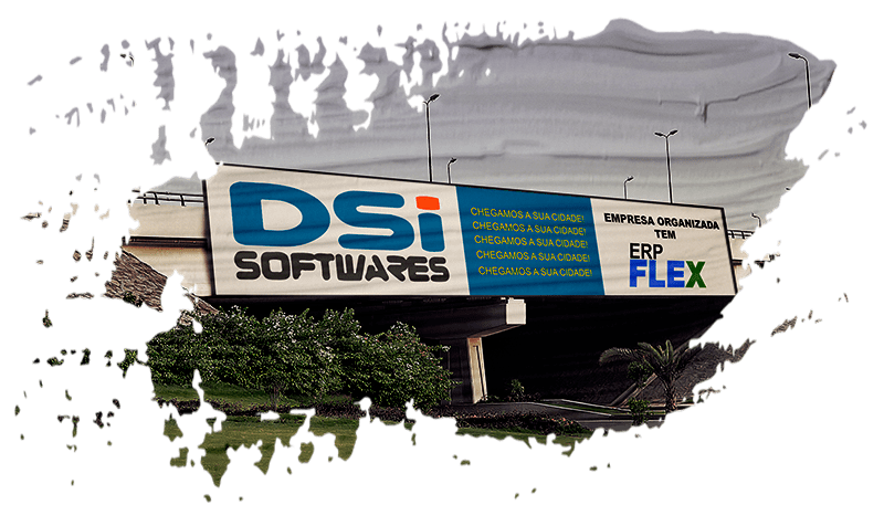 Imagem de um outdoor demonstrando o crescimento da empresa DSI para além do RS, atingindo mais quatro estados.