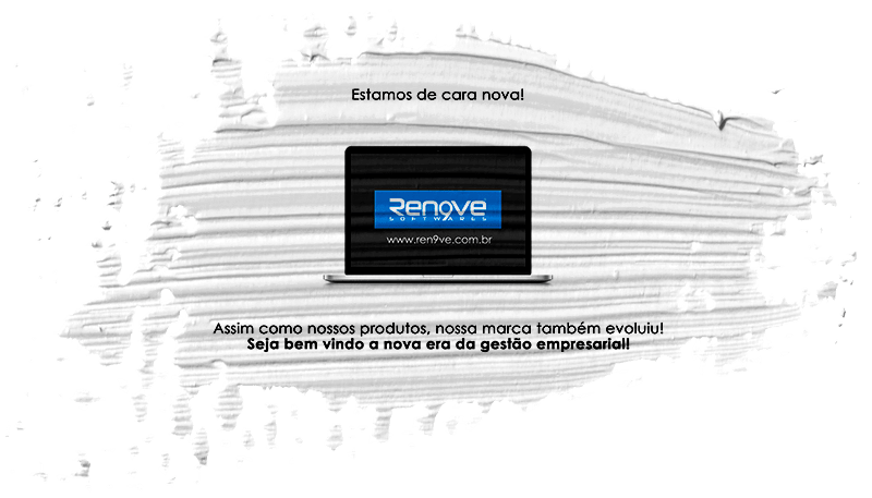 Notebook com a nova logomarca da Ren9ve Softwares.